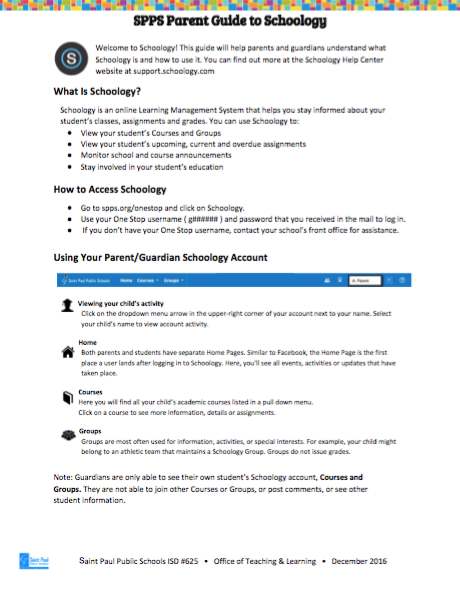 Parent Guide to Schoology 